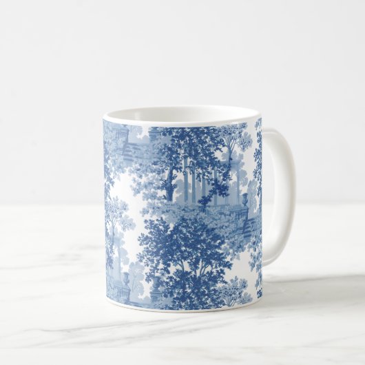 blauw landschapsprofiel met URL's en kolommen Koffiemok (Voorkant rechts)
