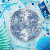  blauw landschapsprofiel met URL's en kolommen Papieren Bordje (Feest)