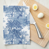blauw landschapsprofiel met URL's en kolommen Theedoek (Quarter Fold)