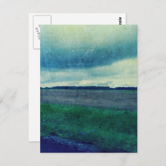 Blauw landveld briefkaart (Voorkant / Achterkant)