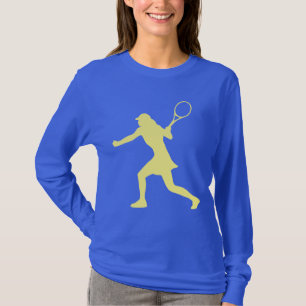 Blauw lange mouw tennis sport shirt voor dames