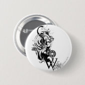 Blauw Lantern Grafisch 2 Ronde Button 5,7 Cm (Voorkant /achterkant)