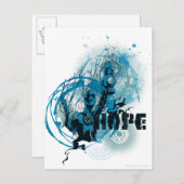 Blauw Lantern Grafisch 3 Briefkaart (Voorkant / Achterkant)