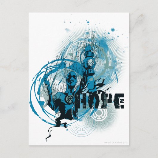 Blauw Lantern Grafisch 3 Briefkaart (Voorkant)