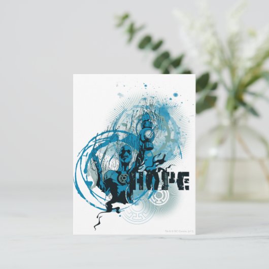 Blauw Lantern Grafisch 3 Briefkaart (Staand voorkant)