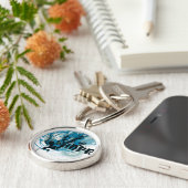 Blauw Lantern Grafisch 3 Sleutelhanger (Zijkant)