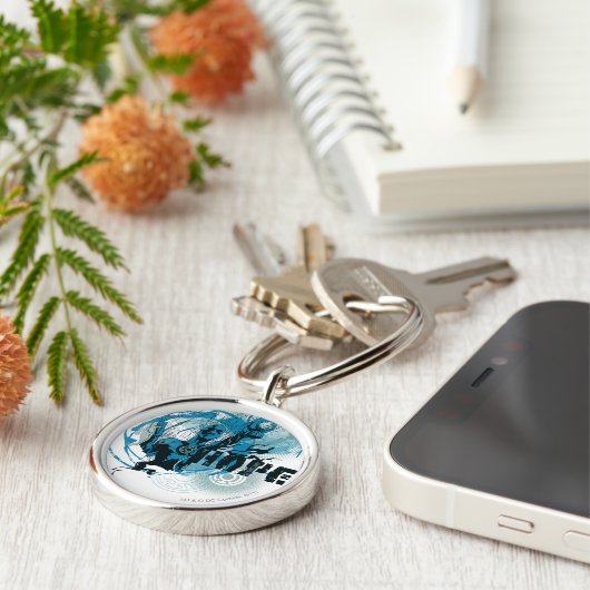 Blauw Lantern Grafisch 3 Sleutelhanger (Zijkant)