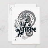 Blauw Lantern Grafisch 4 Briefkaart (Voorkant / Achterkant)