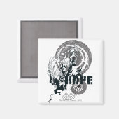 Blauw Lantern Grafisch 4 Magneet (Voorkant / Achterkant)