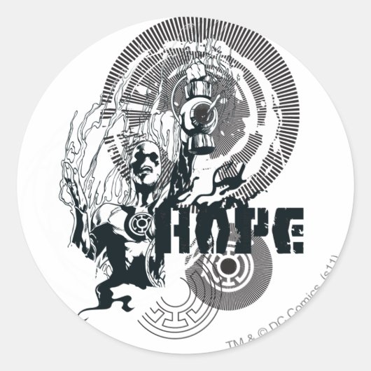 Blauw Lantern Grafisch 4 Ronde Sticker (Voorkant)