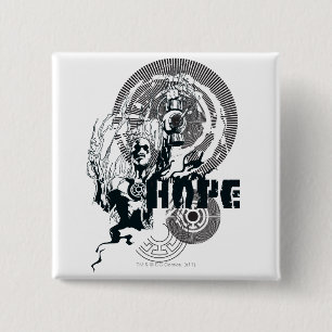 Blauw Lantern Grafisch 4 Vierkante Button 5,1 Cm