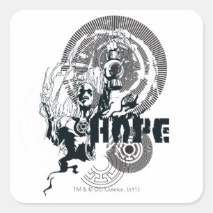 Blauw Lantern Grafisch 4 Vierkante Sticker