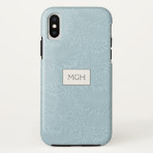  blauw-Larkspur-bloemmonogram Hoesje (Achterkant)