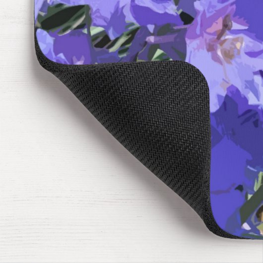 Blauw Larkspur-bloemontwerp op een mousepad Muismat (Hoek)