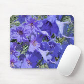 Blauw Larkspur-bloemontwerp op een mousepad Muismat (Met muis)
