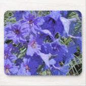 Blauw Larkspur-bloemontwerp op een mousepad Muismat (Voorkant)