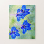  Blauw Larkspur Floral Jigzaag Puzzle Legpuzzel (Verticaal)