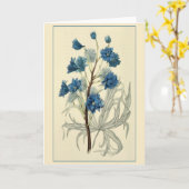  blauw-larkspurventiel kaart (Gele Bloem)