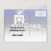  Blauw Las Vegas Bruiloft Save The Date Aankondigingskaart (Achterkant)