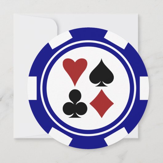 Blauw Las Vegas Bruiloft Save The Date Poker Chip Kaart (Achterkant)