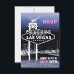 Blauw Las Vegas Modern Trouw-RSvp RSVP Kaartje<br><div class="desc">Geïnspireerd door een verzoek van een klant. Modern met een vintage uitstraling. Een passend product bij onze formele trouwkaart hieronder. Alle standaardtekst kan volledig worden aangepast met uw eigen teksten om aan uw behoeften te voldoen, en u kunt ook de lettertypen, -groottes, -plaatsing en -kleuren van de tekst wijzigen. Om...</div>
