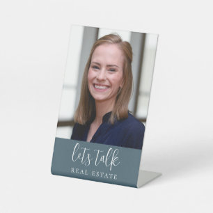 Blauw Laten we Estate Professional bespreken Reclamebord Met Voetstuk