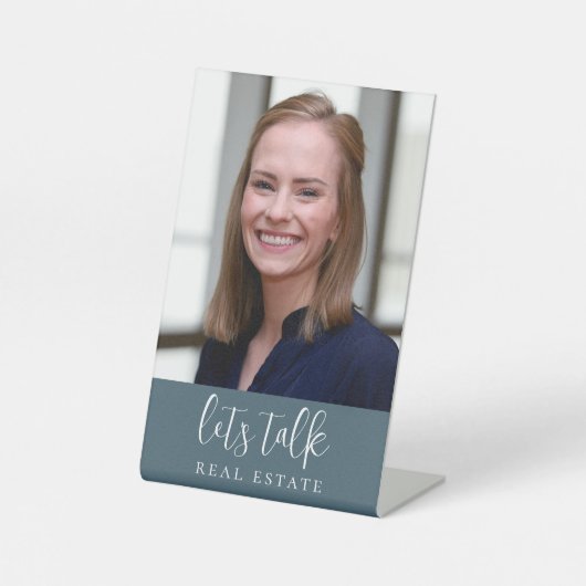 Blauw Laten we Estate Professional bespreken Reclamebord Met Voetstuk (Voorkant)