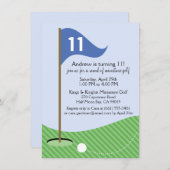 Blauw Laten we het T-shirt miniatuur Golf Birthday Kaart (Voorkant / Achterkant)