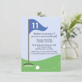 Blauw Laten we het T-shirt miniatuur Golf Birthday Kaart (Staand voorkant)