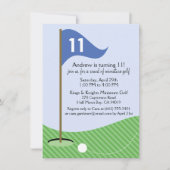 Blauw Laten we het T-shirt miniatuur Golf Birthday Kaart (Voorkant)