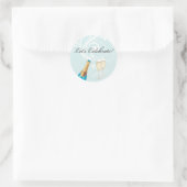Blauw "Laten we het vieren!" Champagne Sticker (Tas)