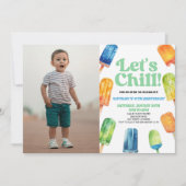 Blauw Laten we koelen Popsicle Afbeelding Verjaard Kaart (Voorkant)