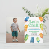 Blauw Laten we koelen Popsicle Afbeelding Verjaard Kaart (Staand voorkant)