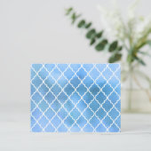 Blauw latenwerk, Quatrefoil, Trellis, Waterverven Briefkaart (Staand voorkant)