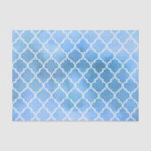 Blauw latenwerk, Quatrefoil, Trellis, Waterverven Tissuepapier (Voorkant)
