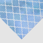 Blauw latenwerk, Quatrefoil, Trellis, Waterverven Tissuepapier (Detail)