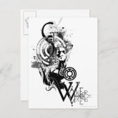 Blauw Latijnse tekening 2 Briefkaart (Voorkant / Achterkant)