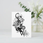 Blauw Latijnse tekening 2 Briefkaart (Staand voorkant)