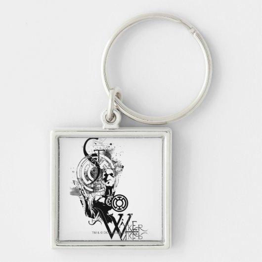 Blauw Latijnse tekening 2 Sleutelhanger (Voorkant)