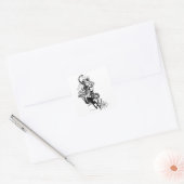 Blauw Latijnse tekening 2 Vierkante Sticker (Envelop)