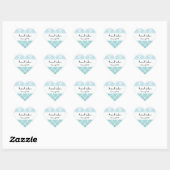 Blauw Latticework, Ombre, Quatrefoil, Afstuderen Hart Sticker (Vel)