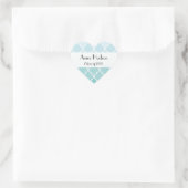 Blauw Latticework, Ombre, Quatrefoil, Afstuderen Hart Sticker (Tas)