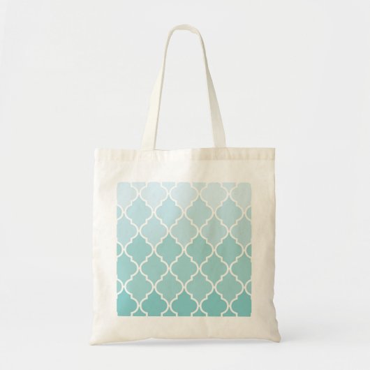 Blauw Latticework, Ombre, Quatrefoil, Trellis Tote Bag (Voorkant)