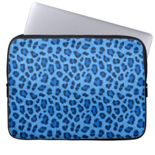 Blauw laurierspatroon laptop sleeve