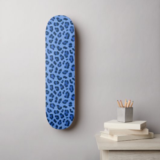 Blauw laurierspatroon persoonlijk skateboard (Muurkunst)