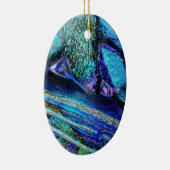 Blauw lava-glas keramisch ornament (Rechts)