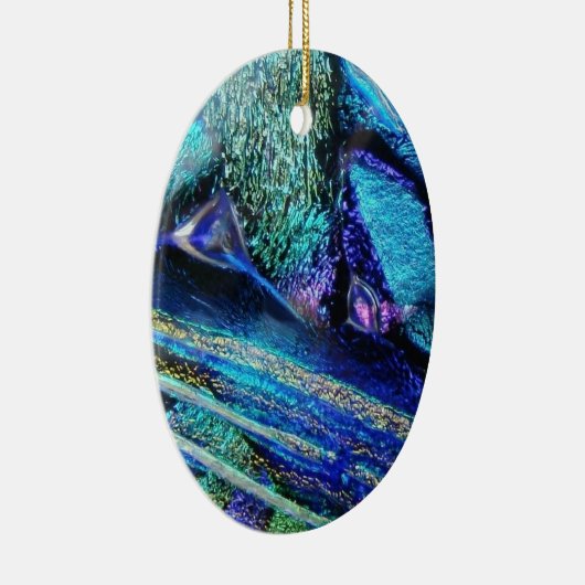 Blauw lava-glas keramisch ornament (Rechts)