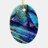 Blauw lava-glas keramisch ornament (Achterkant)