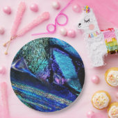 Blauw lava-glas papieren bordje (Feest)