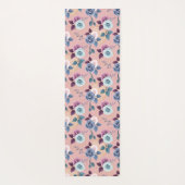 Blauw & Lavendel Bloeit op Blush Yogamat (Achterkant)